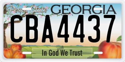 GA license plate CBA4437