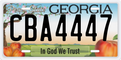 GA license plate CBA4447