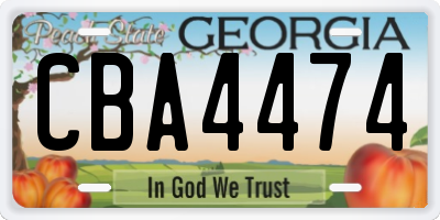 GA license plate CBA4474