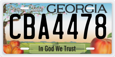 GA license plate CBA4478