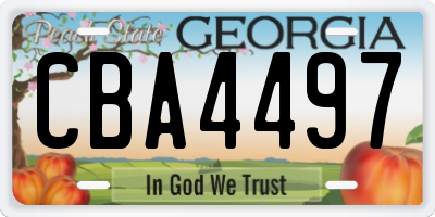 GA license plate CBA4497