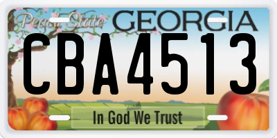 GA license plate CBA4513