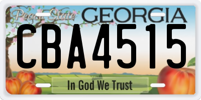 GA license plate CBA4515