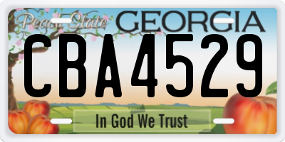GA license plate CBA4529