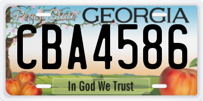 GA license plate CBA4586
