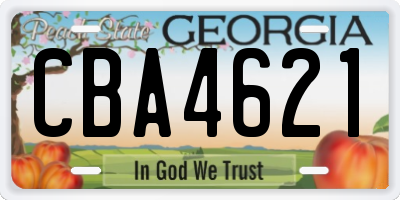 GA license plate CBA4621