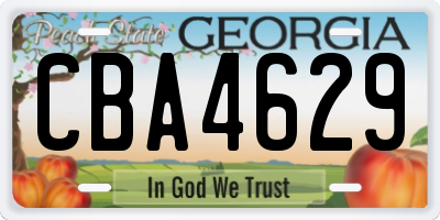 GA license plate CBA4629