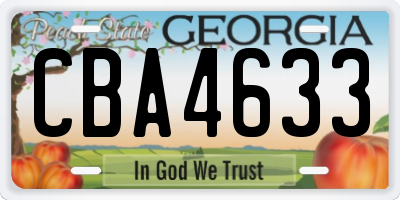 GA license plate CBA4633