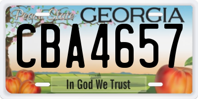 GA license plate CBA4657