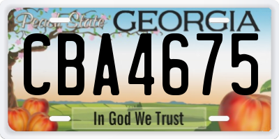 GA license plate CBA4675