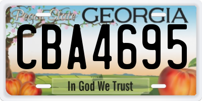 GA license plate CBA4695