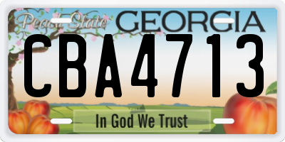 GA license plate CBA4713