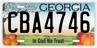 GA license plate CBA4746