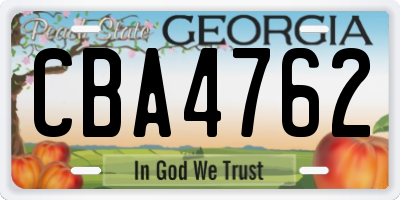 GA license plate CBA4762