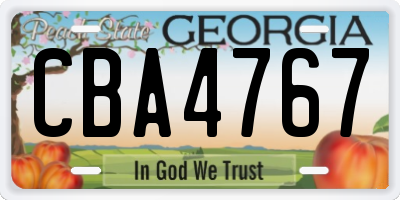 GA license plate CBA4767