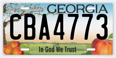 GA license plate CBA4773