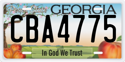 GA license plate CBA4775