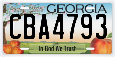 GA license plate CBA4793