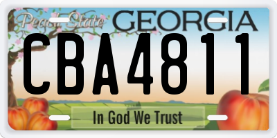 GA license plate CBA4811