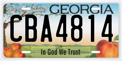 GA license plate CBA4814