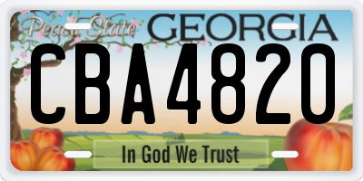 GA license plate CBA4820