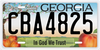 GA license plate CBA4825