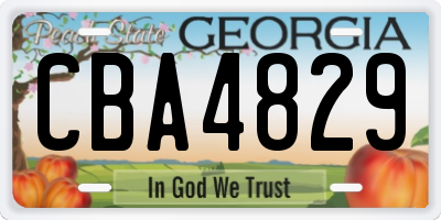 GA license plate CBA4829