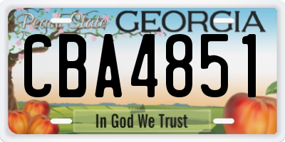 GA license plate CBA4851
