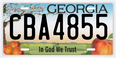 GA license plate CBA4855