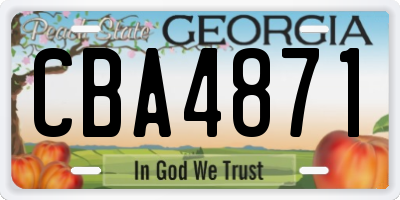 GA license plate CBA4871