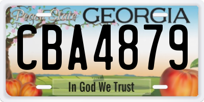 GA license plate CBA4879