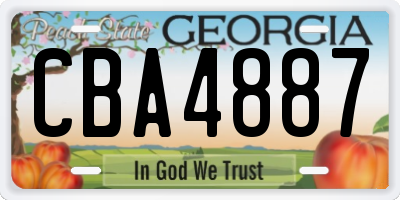 GA license plate CBA4887