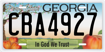 GA license plate CBA4927