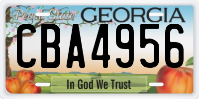GA license plate CBA4956