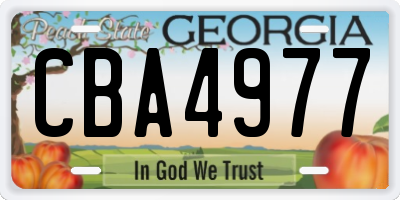 GA license plate CBA4977