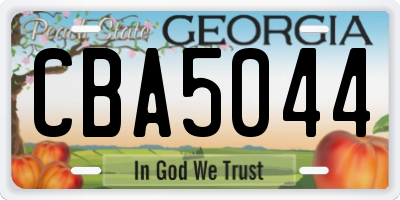 GA license plate CBA5044
