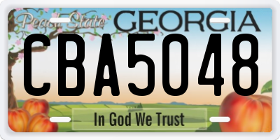 GA license plate CBA5048