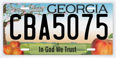 GA license plate CBA5075