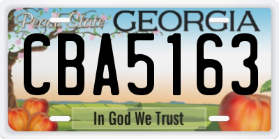 GA license plate CBA5163