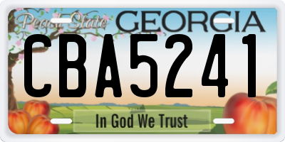GA license plate CBA5241