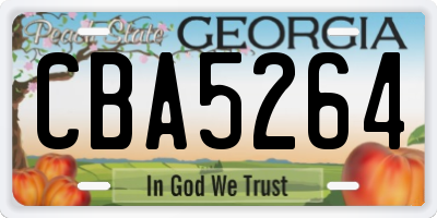 GA license plate CBA5264