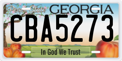 GA license plate CBA5273