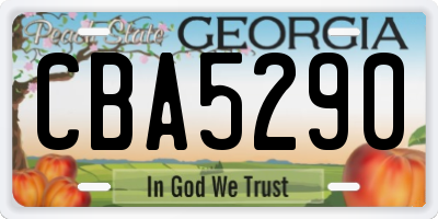 GA license plate CBA5290