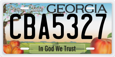 GA license plate CBA5327