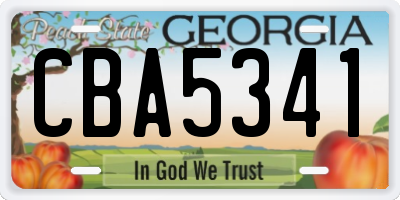 GA license plate CBA5341