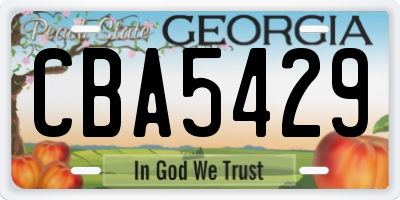 GA license plate CBA5429