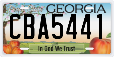 GA license plate CBA5441
