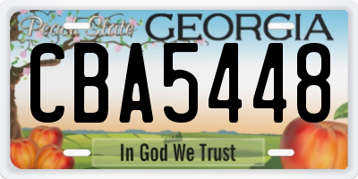 GA license plate CBA5448