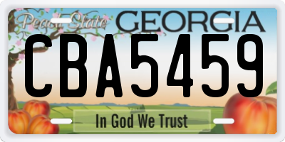 GA license plate CBA5459