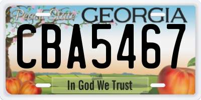 GA license plate CBA5467